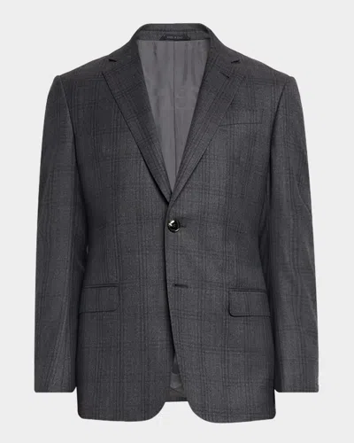 Giorgio Armani Men's Subtle Tonal Plaid Two-piece Suit In Gray