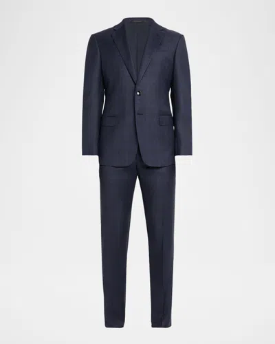 Giorgio Armani Men's Subtle Windowpane Two-piece Suit In Blue
