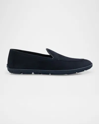 GIORGIO ARMANI MEN'S SUEDE SNEAKER LOAFERS
