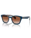 Giorgio Armani Logo-print Oversize-frame Sunglasses In Top Blue,transparent Brown