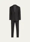 Giorgio Armani Men's Two Button Virgin Wool Suit In Black