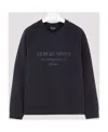 Giorgio Armani Logo-print Cotton-blend Sweatshirt In Black