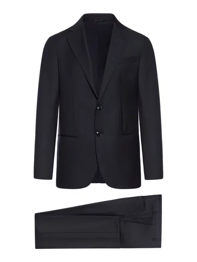 Giorgio Armani Men Tailored Wool And Cashmere Suit In Black