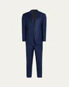 Giorgio Armani Men's Textured Solid Suit In Solid Medium Blue