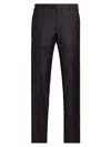 Giorgio Armani Men's Textured Solid Wool Trousers In Black