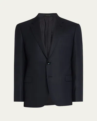 Giorgio Armani Men's Textured Super 180s Wool Suit In Solid Dark Blue