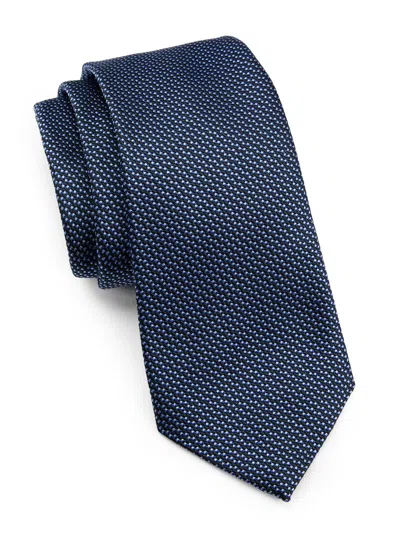 Giorgio Armani Men's Textured Woven Silk Jacquard Tie In Blue