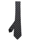 Giorgio Armani Geometric-pattern Silk Tie In Black