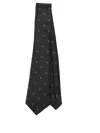 Giorgio Armani Polka-dot Silk Tie In Black
