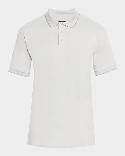 Giorgio Armani Men's Tipped Pique Polo Shirt In White