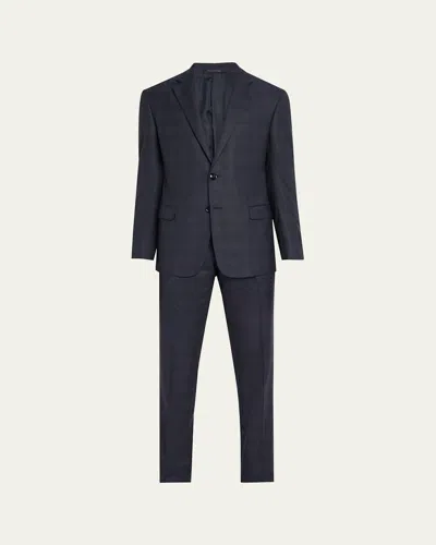 Giorgio Armani Men's Tonal Check Single-breasted Suit In Black