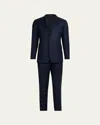 Giorgio Armani Men's Tonal Plaid Wool Two-piece Suit In Blue
