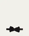 Giorgio Armani Men's Two-tone Silk Bow Tie In Black