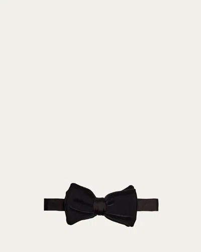 Giorgio Armani Men's Two-tone Silk Bow Tie In Black