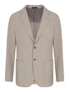 Giorgio Armani Upton Line Single-breasted Jacket In Linen Canvas In Multicolor