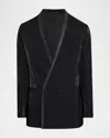 Giorgio Armani Upton Line Tuxedo Jacket In A Viscose Blend With Rhinestones In Black
