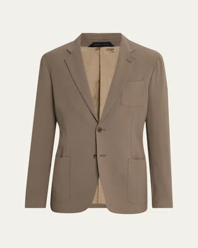 Giorgio Armani Men's Upton Wool Stretch Seersucker Jacket In Multi
