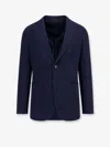 Giorgio Armani Virgin Wool And Viscose Blazer In Blue