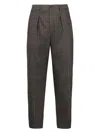 Giorgio Armani Wool Trousers With Belt Loops And Pockets In Brown