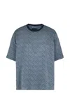 Giorgio Armani T-shirt Shirt In Chevron-print Silk
