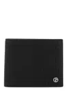 Giorgio Armani Wavy-embossed Bi-fold Wallet In Black