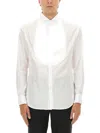 Giorgio Armani Official Store Icon Tuxedo Shirt In Cotton Poplin In White