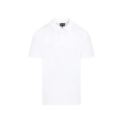 Giorgio Armani Men's White Cotton Polo For Ss24