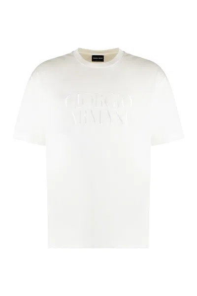Giorgio Armani Men's White Cotton T-shirt