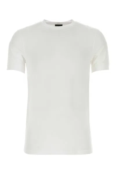 Giorgio Armani Men White Stretch Viscose T-shirt