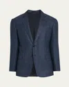 Giorgio Armani Men's Wool And Cashmere Soft Check Sport Coat In Blue