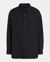 Giorgio Armani Long Sleeve Shirt In Navy Blue Cotton In Black