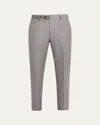 Giorgio Armani Men's Wool Flat-front Trousers In Multi