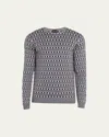 Giorgio Armani Men's Wool Geometric Crewneck Sweater