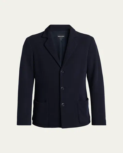 Giorgio Armani Men's Wool Jacket In Blue