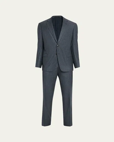 Giorgio Armani Men's Wool Micro-houndstooth Two-piece Suit In Gray