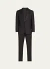 Giorgio Armani Virgin Wool-silk 2-piece Soho Tuxedo In Solid Black