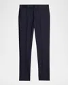 Giorgio Armani Men's Wool Satin-trim Formal Pants In Blue