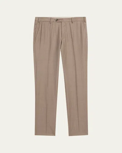 Giorgio Armani Men's Wool Sharkskin Flat Front Trousers