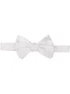 Giorgio Armani Satin Finish Adjustable Strap Bow Tie In White