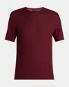 Giorgio Armani Short-sleeved Crew-neck Jumper In Cashmere And Silk In Burgundy