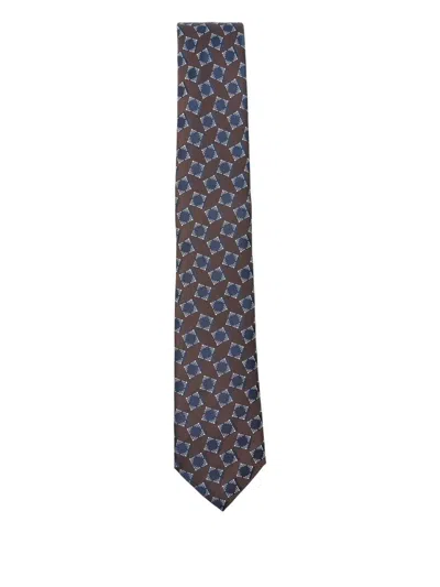 Giorgio Armani Men Woven Tie In Brown