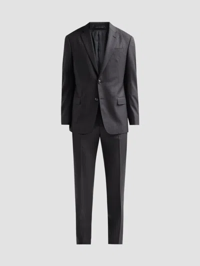 Giorgio Armani Men's Zig-zag Textured Wool Suit In Blue