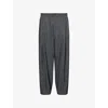 Giorgio Armani Single-pleat Trousers In Denim-effect Virgin-wool