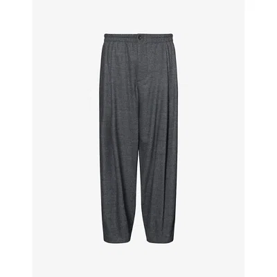 Giorgio Armani Mens  Elasticated-waist Formal Woven Trouser In Black