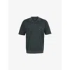 Giorgio Armani Mens Main Green Brand-embroidery Short-sleeves Relaxed-fit Cotton And Cashmere-blend Polo Shirt