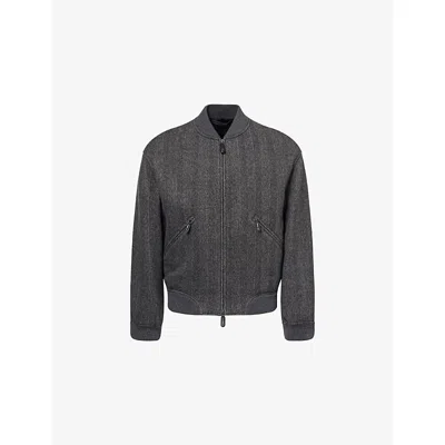 GIORGIO ARMANI MENS EXCALIBUR HERRINGBONE RELAXED-FIT CASHMERE JACKET