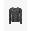Giorgio Armani Men's Embroidered Jacquard Sweater In Night Blue