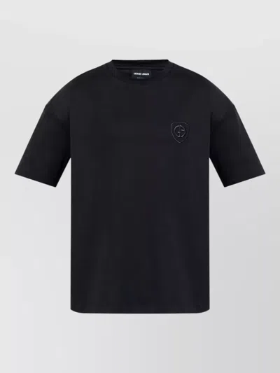 Giorgio Armani Mens Jersey Tshirt Crew Neck Short Sleeves In Black