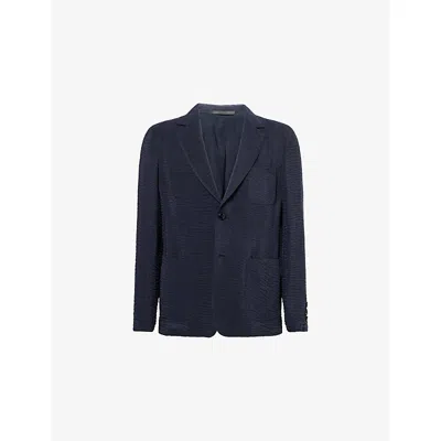 Giorgio Armani Mens Salute Graphic-print Long-sleeve Woven Jacket