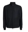 Giorgio Armani Mesh Bomber Jacket In Blue
